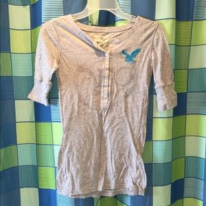 American Eagle Quarter Sleeve Top Shirt